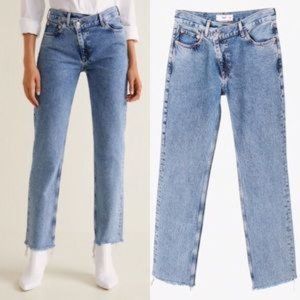 Mango Wrap-waist straight-fit jeans Size 2